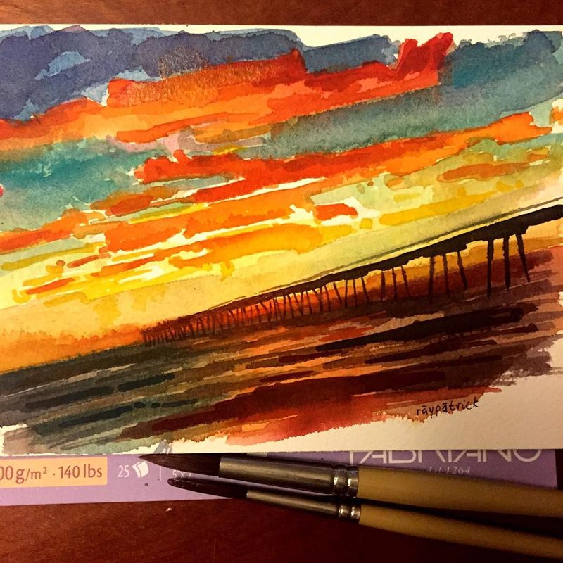 Sunsets, Seascapes — watercolor painting by Ray Patrick