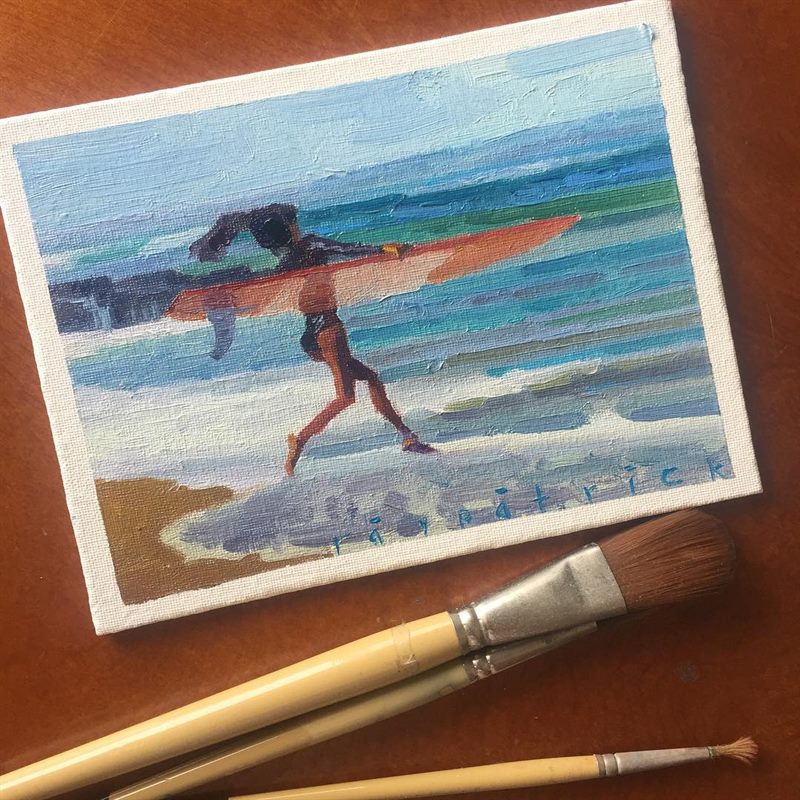 Seascapes, Surfing — oil painting by Ray Patrick