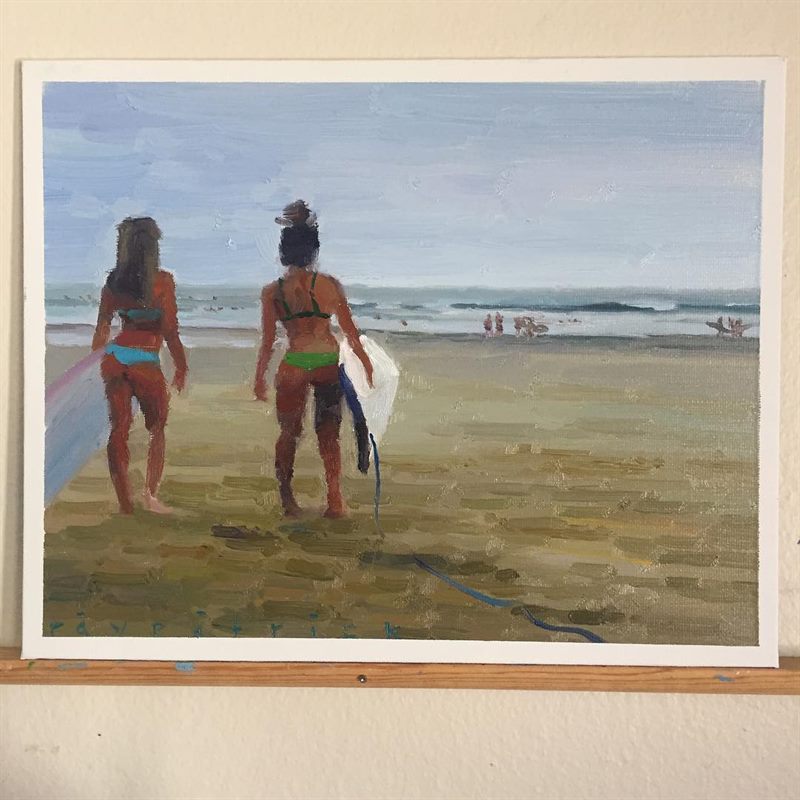 Seascapes, Surfing — oil painting by Ray Patrick