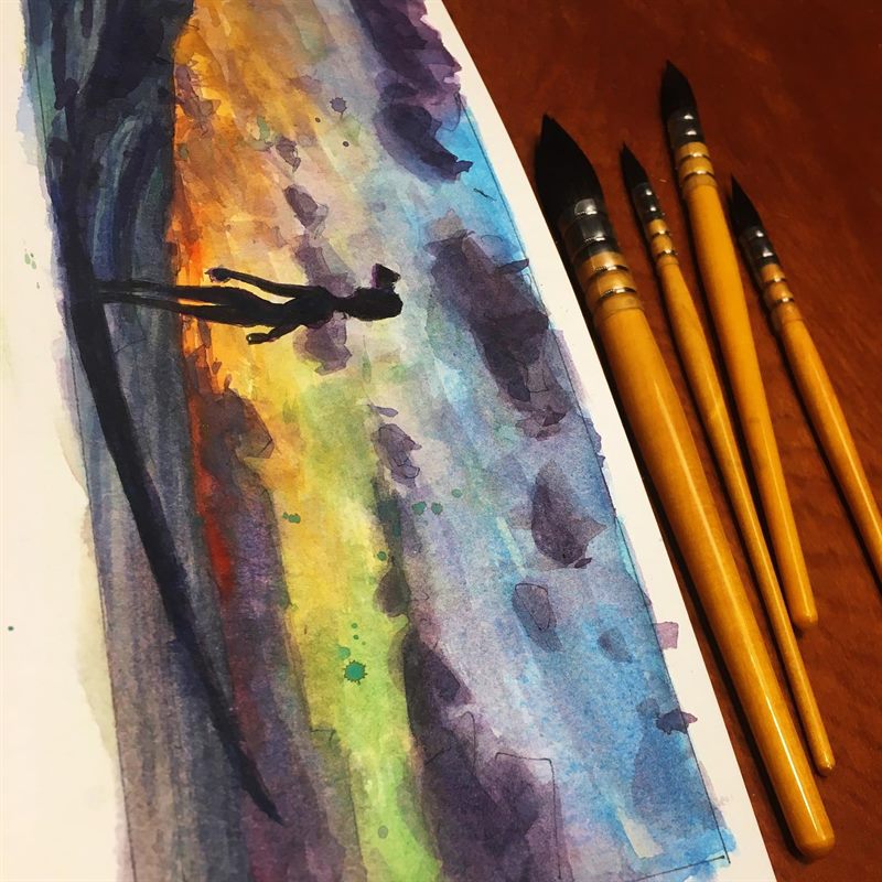 Seascapes, Surfing — watercolor painting by Ray Patrick