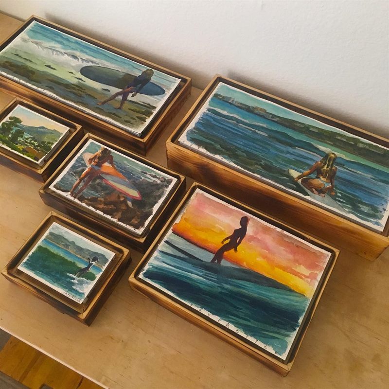 Surfing, Seascapes — watercolor painting by Ray Patrick