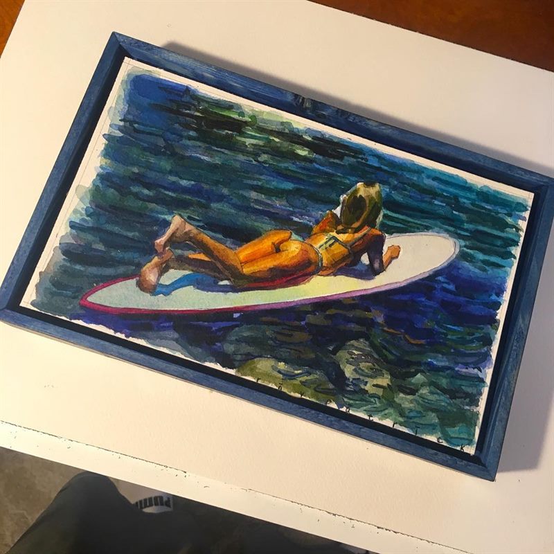 Seascapes, Surfing — watercolor painting by Ray Patrick