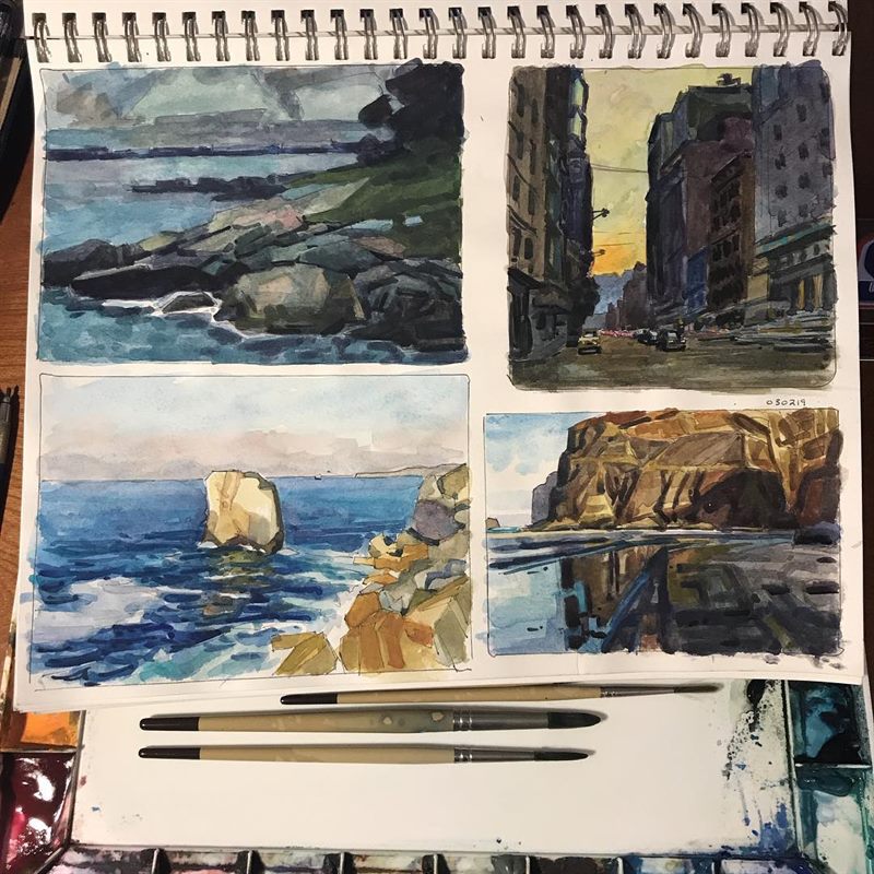 Seascapes — watercolor painting by Ray Patrick