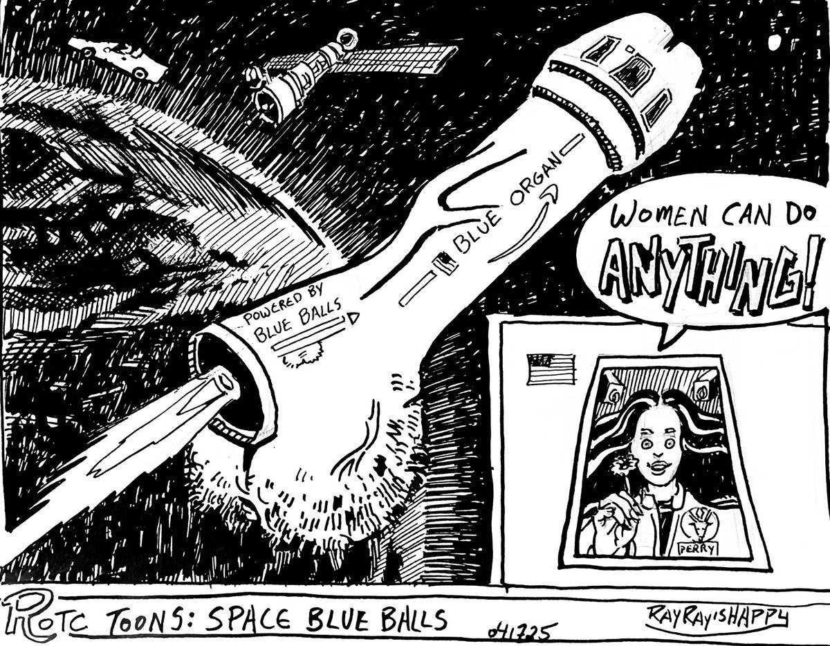 Space Blue Balls, 2025 — cartoon by Ray Patrick