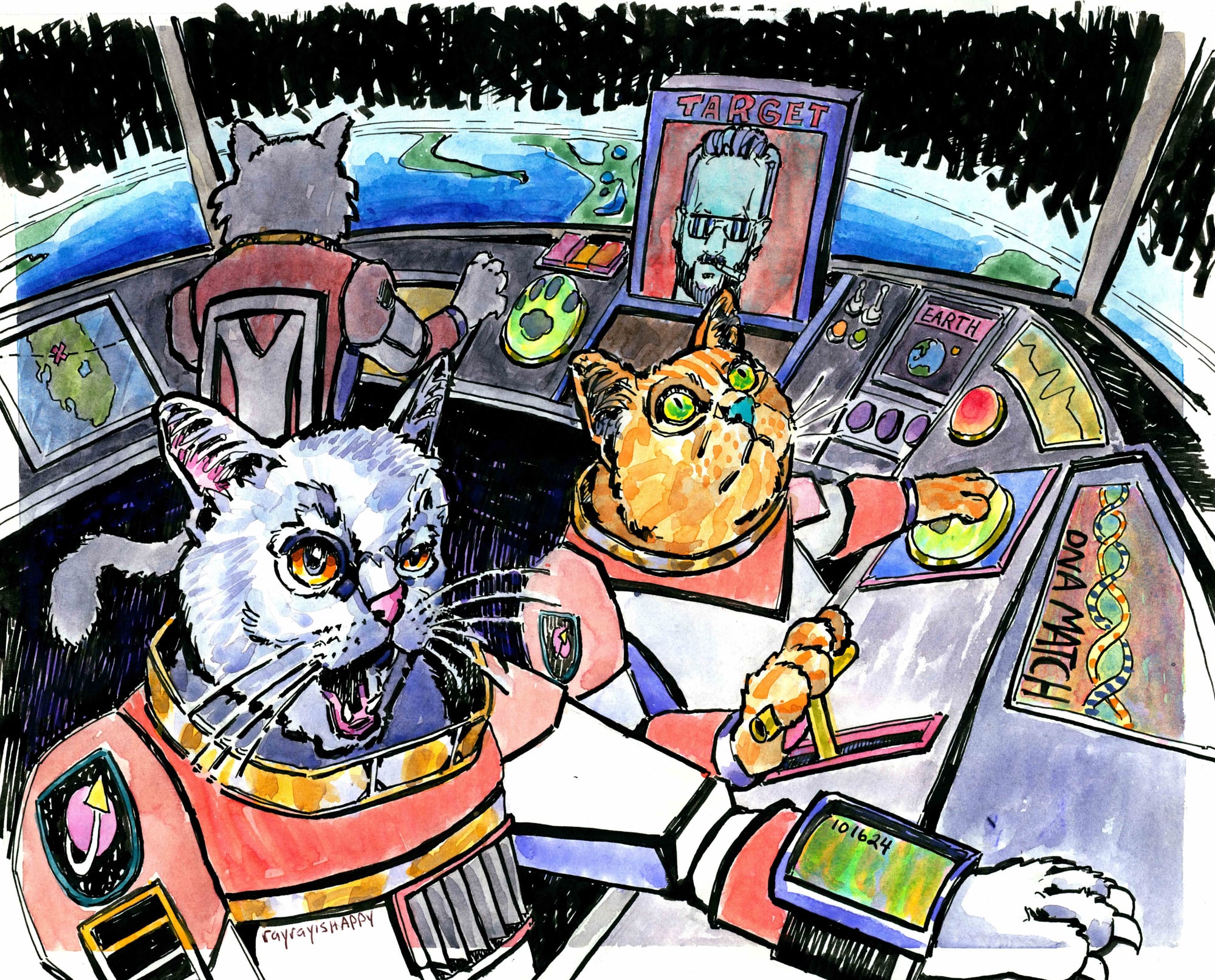 Target, 2026 — watercolor cartoon by Ray Patrick