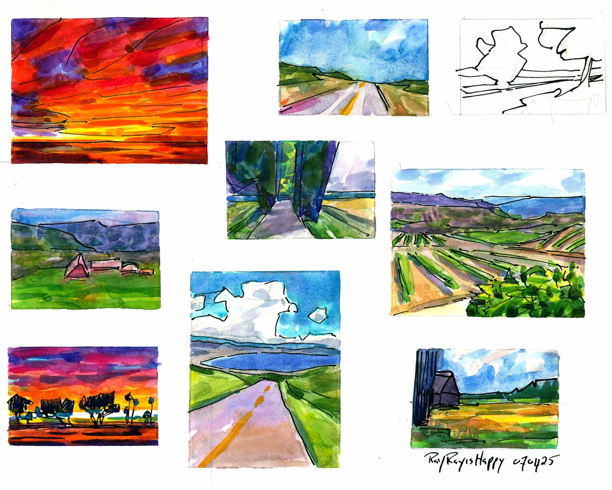 tiny landscapes_3, 2026 — watercolor painting by Ray Patrick