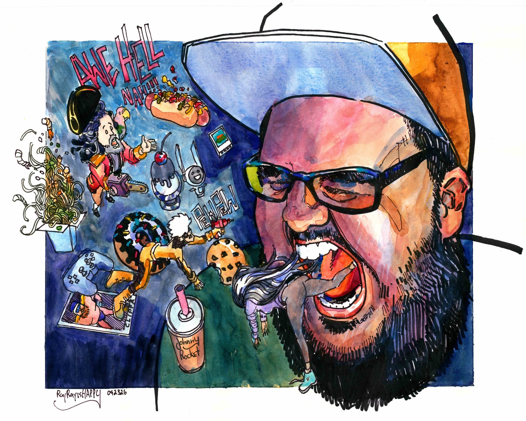 vito superkillers, 2026 — watercolor cartoon by Ray Patrick