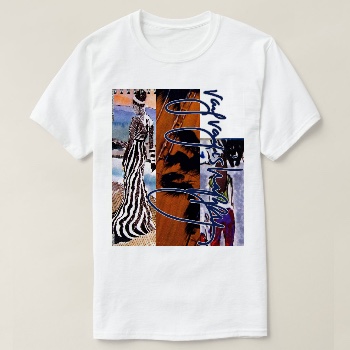 Men's Designer T-Shirt, front, flat — customized from three of Ray Patrick's paintings, made by @seashellsnsocal at rayrayisHAPPY.com - Fashion, Palm trees, Pop art, Ink, Marker, Oil, Watercolor