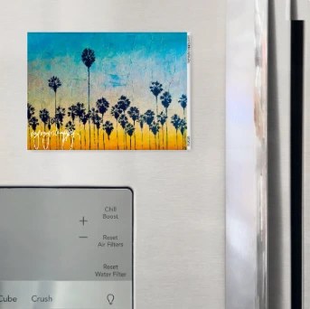 Fridge Magnet, fridge — customized from one of Ray Patrick's paintings, made by @rayrayishappy at rayrayisHAPPY.com - Fashion, Landscapes, Palm trees, Pop art, Oil