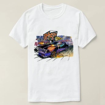 Men's Designer T-Shirt, front, flat — customized from one of Ray Patrick's paintings, made by @rayrayishappy at rayrayisHAPPY.com - Mersh, Cats, Comics, Kitty City, Pussy Wrangler, Concept art, Watercolor
