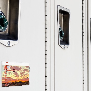 Fridge Magnet, locker — customized from one of Ray Patrick's paintings, made by @seashellsnsocal at rayrayisHAPPY.com - Landscapes, Sunsets, Gouache