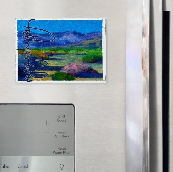 Fridge Magnet, fridge — customized from one of Ray Patrick's paintings, made by @seashellsnsocal at rayrayisHAPPY.com - Desert, Landscapes, Oil