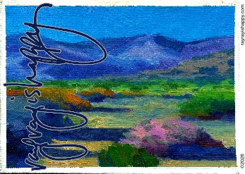 Fridge Magnet, the printed artwork — customized from one of Ray Patrick's paintings, made by @seashellsnsocal at rayrayisHAPPY.com - Desert, Landscapes, Oil