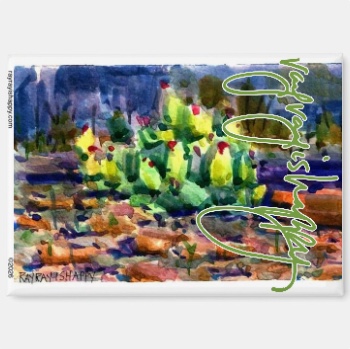 Fridge Magnet — customized from one of Ray Patrick's paintings, made by @seashellsnsocal at rayrayisHAPPY.com - Landscapes, Watercolor