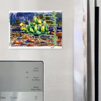 Fridge Magnet, fridge — customized from one of Ray Patrick's paintings, made by @seashellsnsocal at rayrayisHAPPY.com - Landscapes, Watercolor