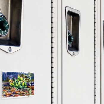 Fridge Magnet, locker — customized from one of Ray Patrick's paintings, made by @seashellsnsocal at rayrayisHAPPY.com - Landscapes, Watercolor