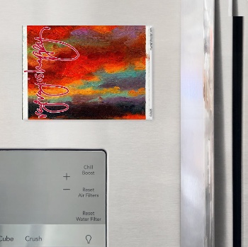 Fridge Magnet, fridge — customized from one of Ray Patrick's paintings, made by @seashellsnsocal at rayrayisHAPPY.com - Desert, Landscapes, Sunsets, Oil
