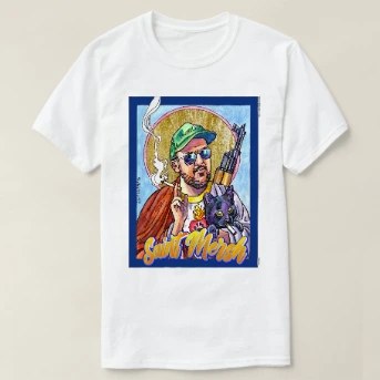 Men's Designer T-Shirt, front, flat — customized from one of Ray Patrick's paintings, made by @rayrayishappy at rayrayisHAPPY.com - Mersh, Cartoons, Color, Illustration, Concept art, Pop art, Watercolor