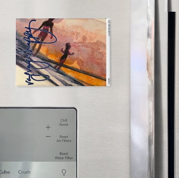 Fridge Magnet, fridge — customized from one of Ray Patrick's paintings, made by @seashellsnsocal at rayrayisHAPPY.com - Seascapes, Sunsets, Surfing, Watercolor