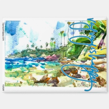Fridge Magnet — customized from one of Ray Patrick's paintings, made by @seashellsnsocal at rayrayisHAPPY.com - Landscapes, Watercolor